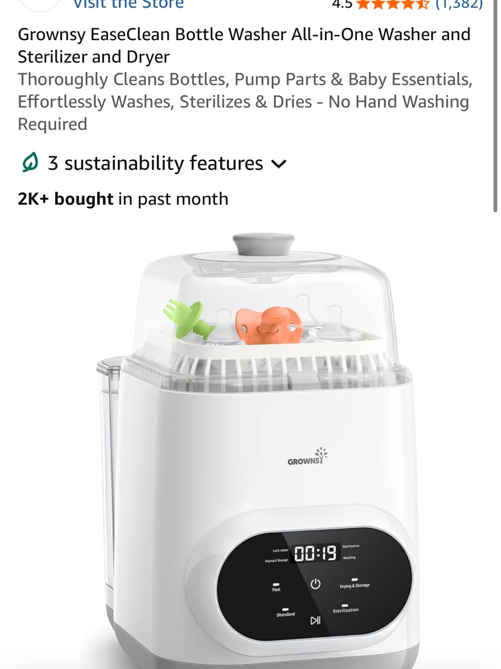 Brand new Grownsy White Bottle Sterilizer & Dryer